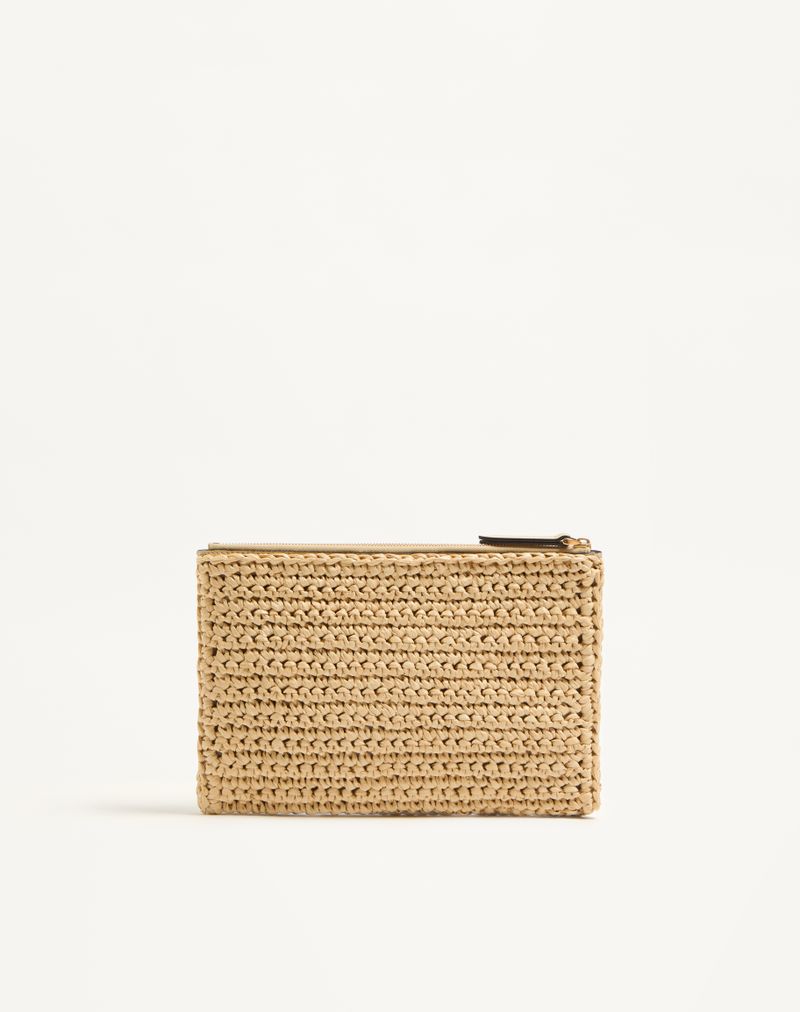 Valentino Garavani Viva Superstar Synthetic Raffia Clutch