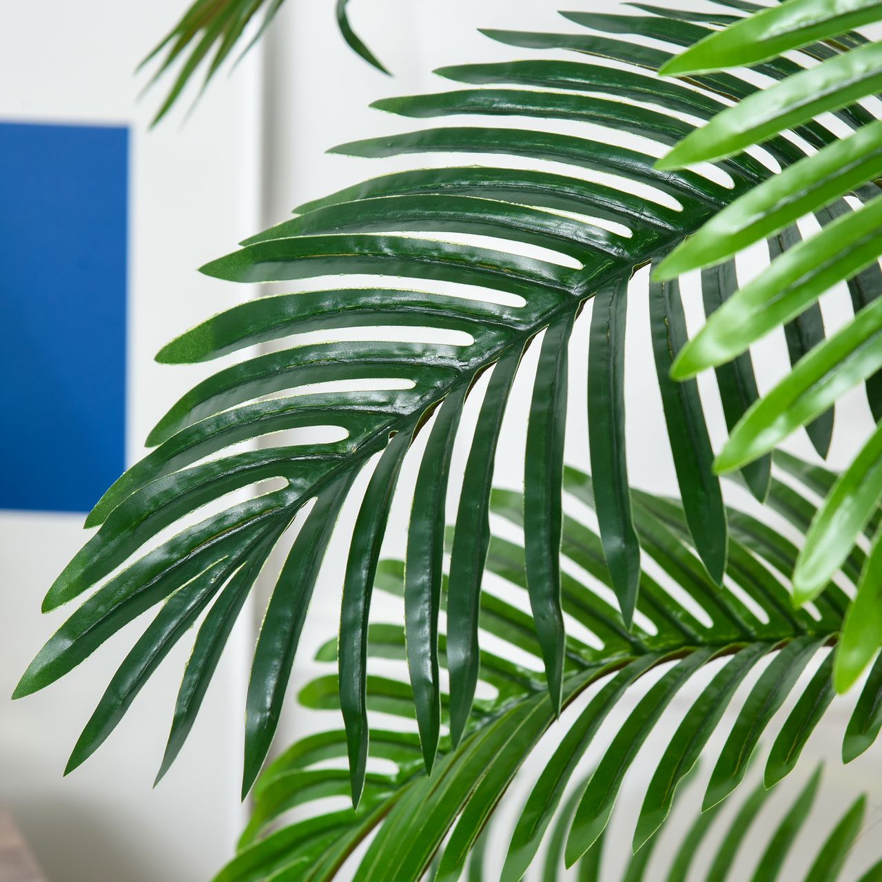 HOMCOM künstliche Pflanzen 120 cm künstlicher Palmen Palme Kunstpflanze Zimmerpflanze Dekopflanze Büropflanze Kunststofftopf für drinnen und draußen