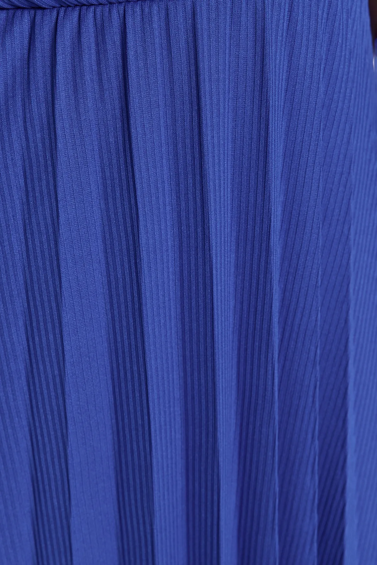Trendyol Curve  Saks Zweireihiges Strickkleid mit Kragen und Riemen TBBSS22EL1565