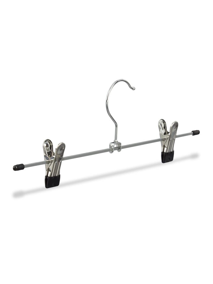 relaxdays 20er Hosenbügel Set in Silber/Schwarz günstig kaufen onesize