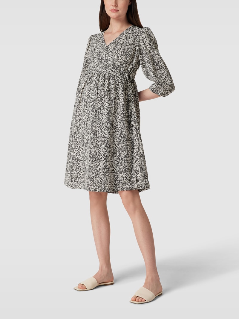 Umstands-Kleid mit Allover-Muster Modell 'Azelia Tess' in hellgrau