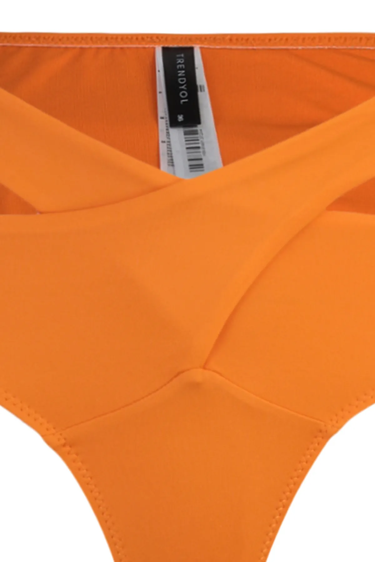 Trendyol Collection  Orangefarbene Bikinihose mit Ausschnitt/Fenster, hoher Taille und normalem Beinverlauf TBESS20BA0184