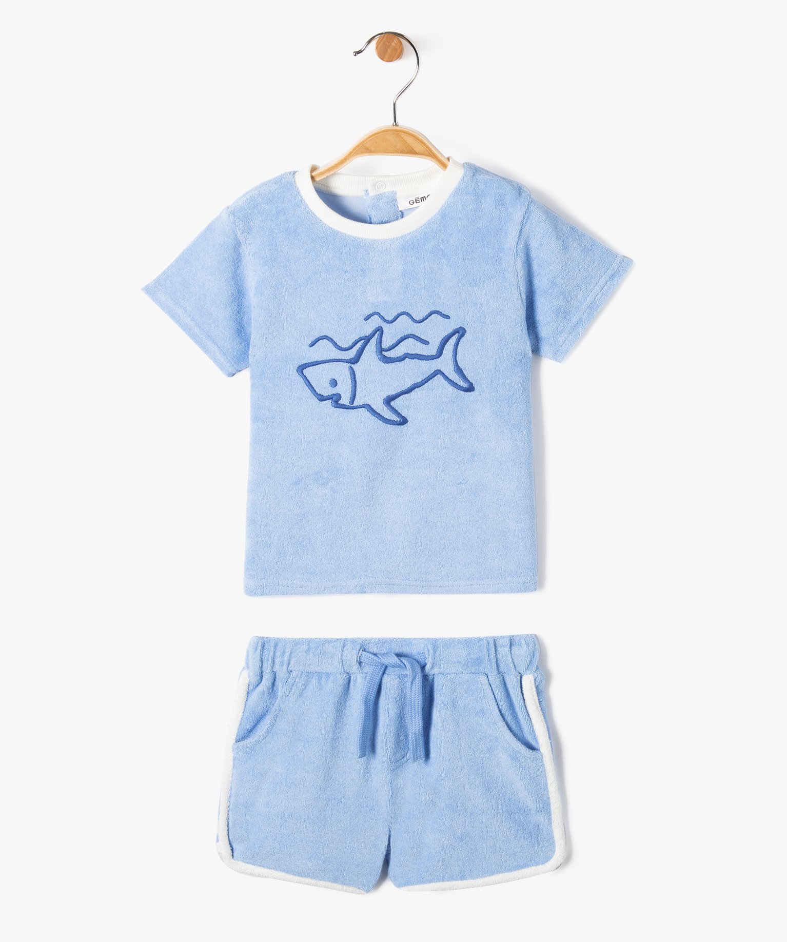 Ensemble bébé Garçon 2 pièces : short + tee-shirt en ép... bleu | GEMO