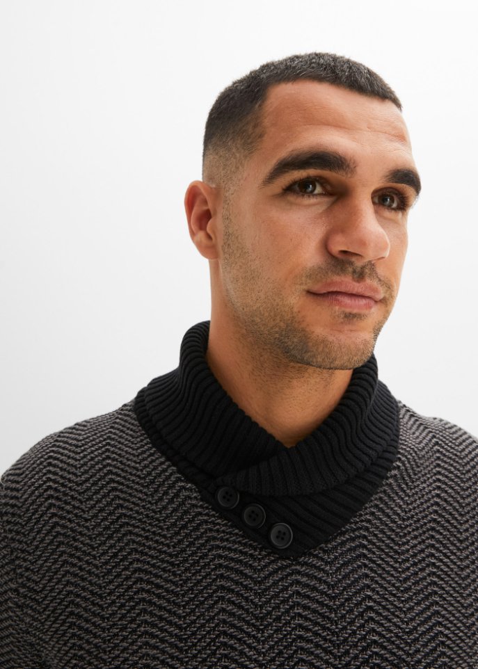 Pullover mit Schalkragen aus Baumwolle