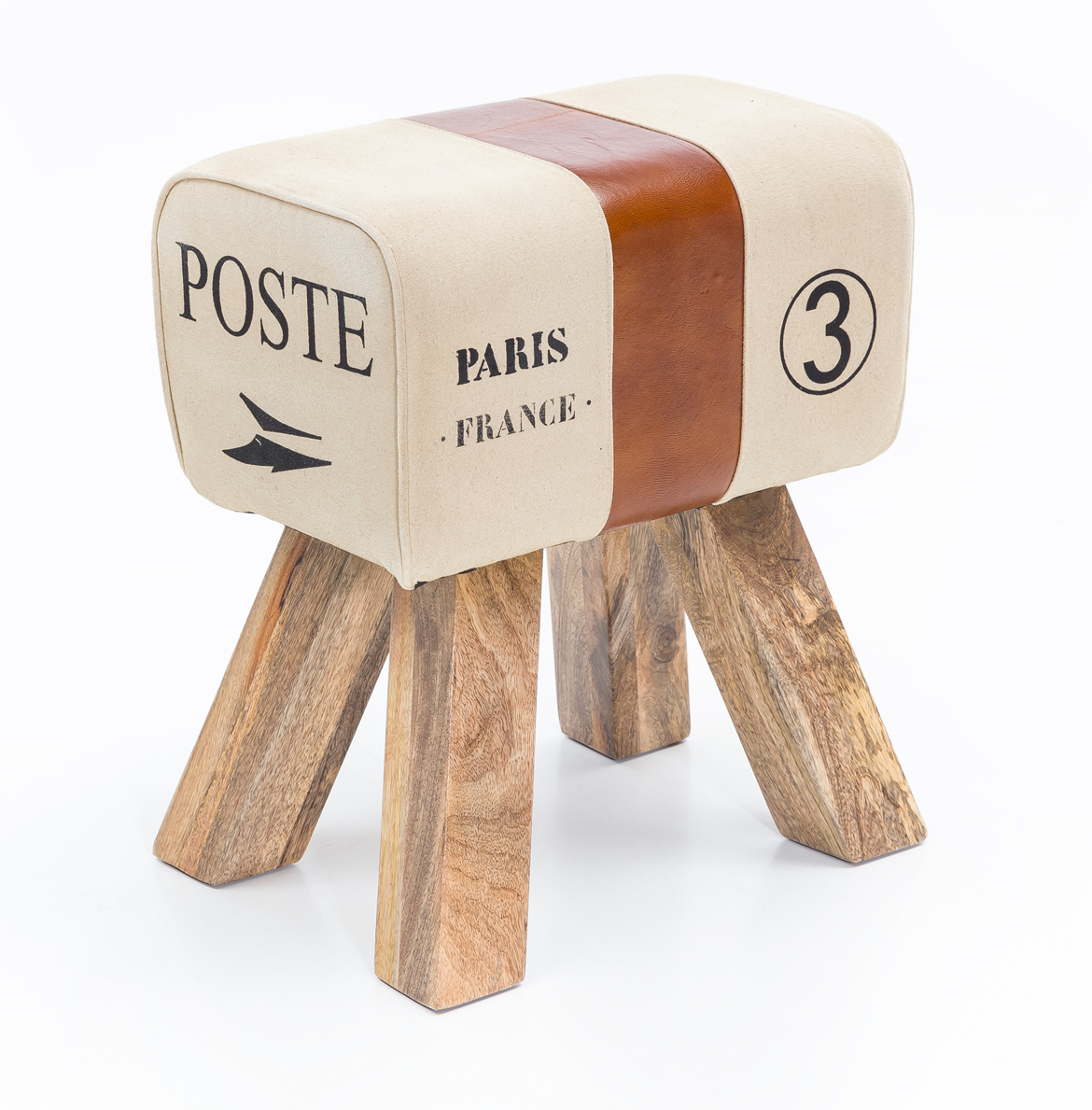 Wohnling Design Turnbock Sitzhocker CANVAS Braun