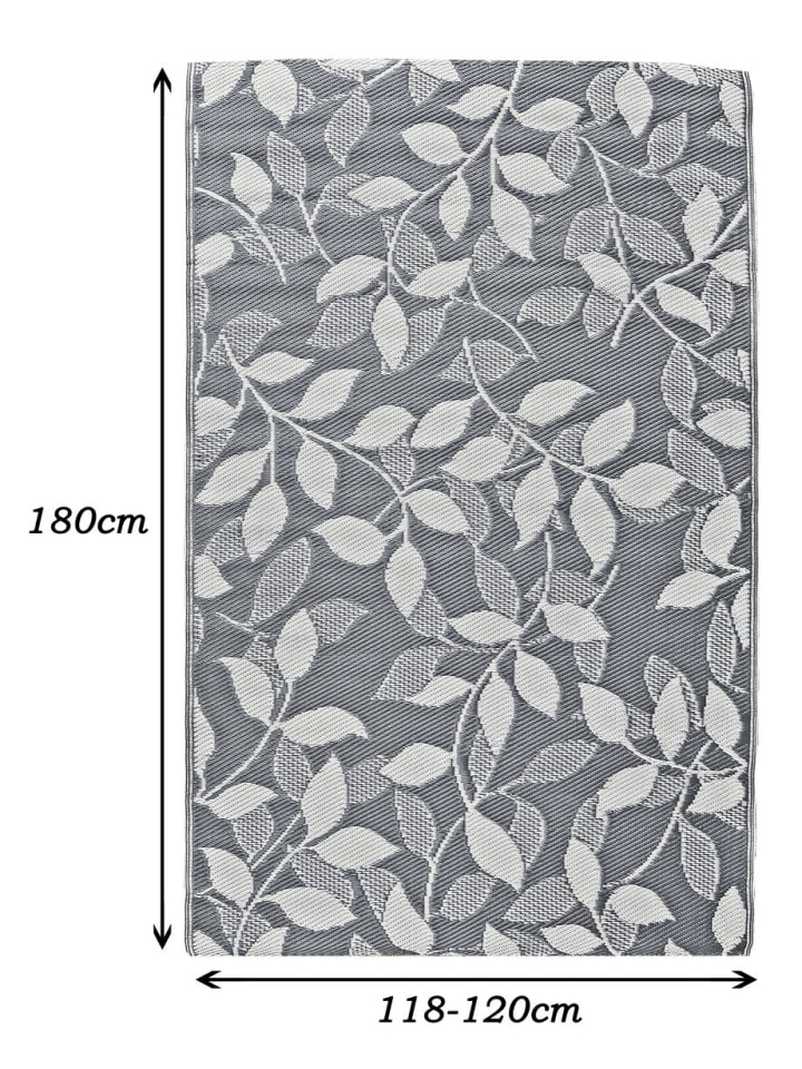 JACK Outdoor Teppich 120x180cm In- & Outdoor in Blatt Grau günstig kaufen 120x180cm
