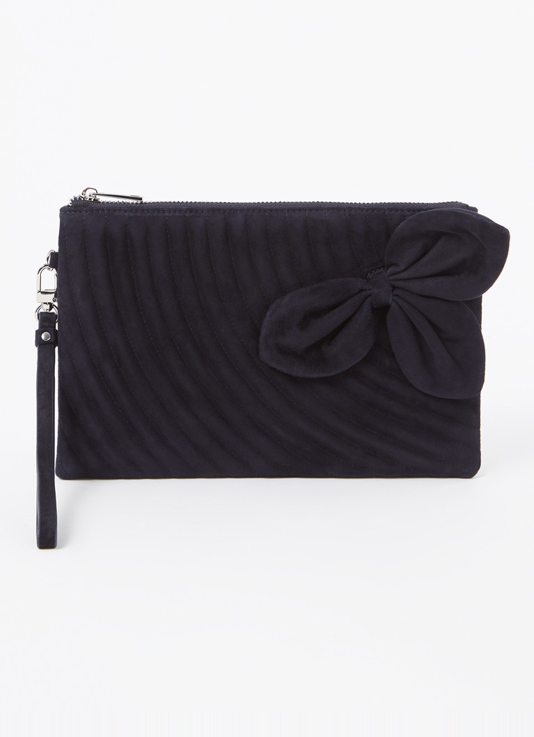 Phase Eight Clutch od brušene kože s detaljem mašne