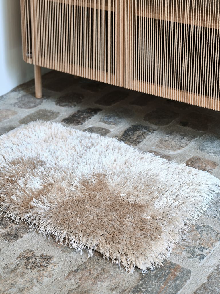 HALLTORP Tapete de banheiro dourado HALLTORP 50x80cm areia KRONBORG