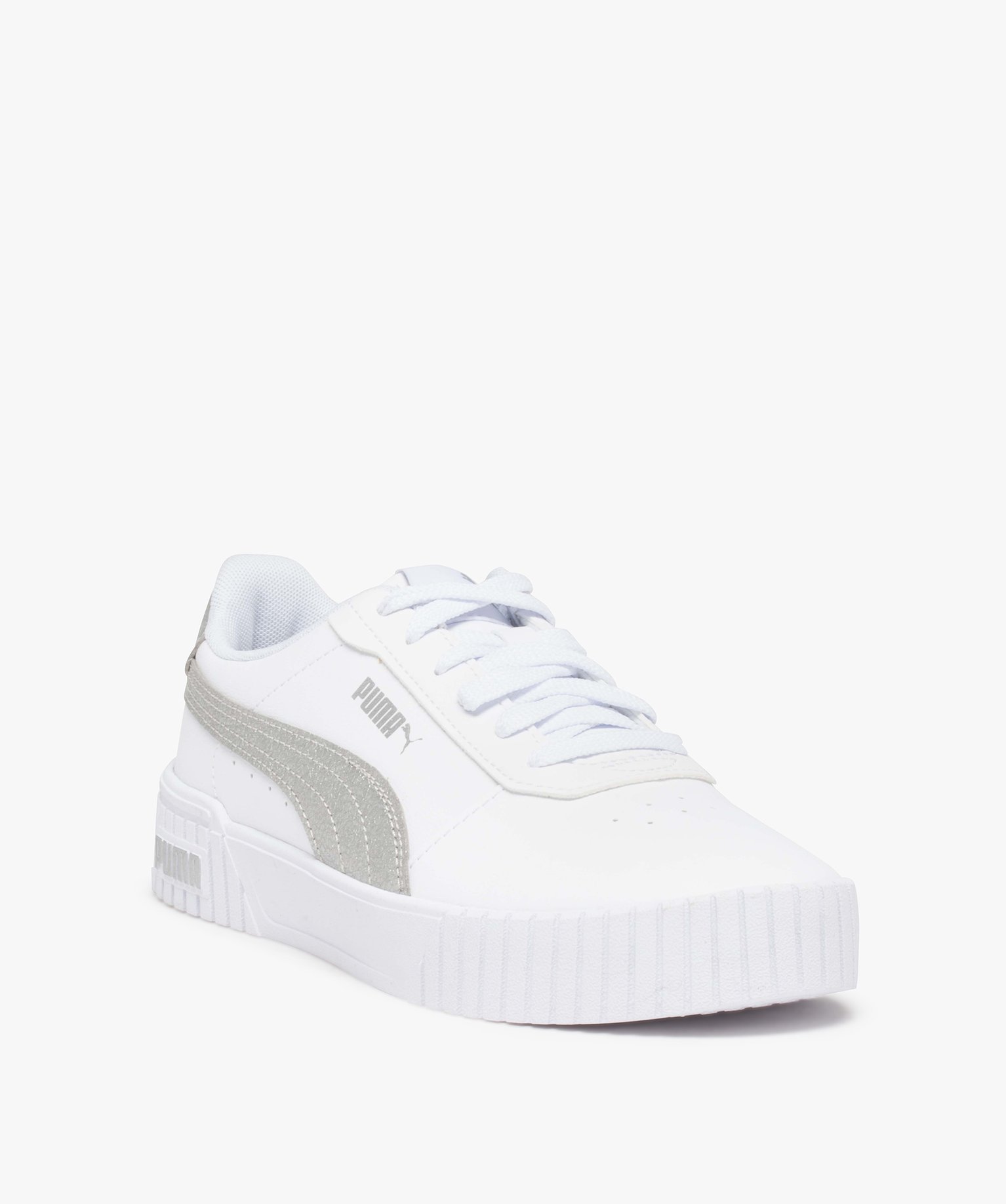 Baskets femme unies détails contrastés – Puma Carina blanc | GEMO