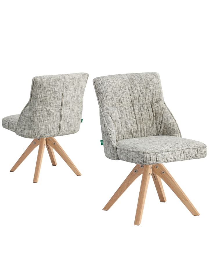 DUBI Möbel 2er-Set: Drehstuhl TALINA in Hellgrau - (B)49 x (H)84 x  (T)62 cm günstig kaufen onesize