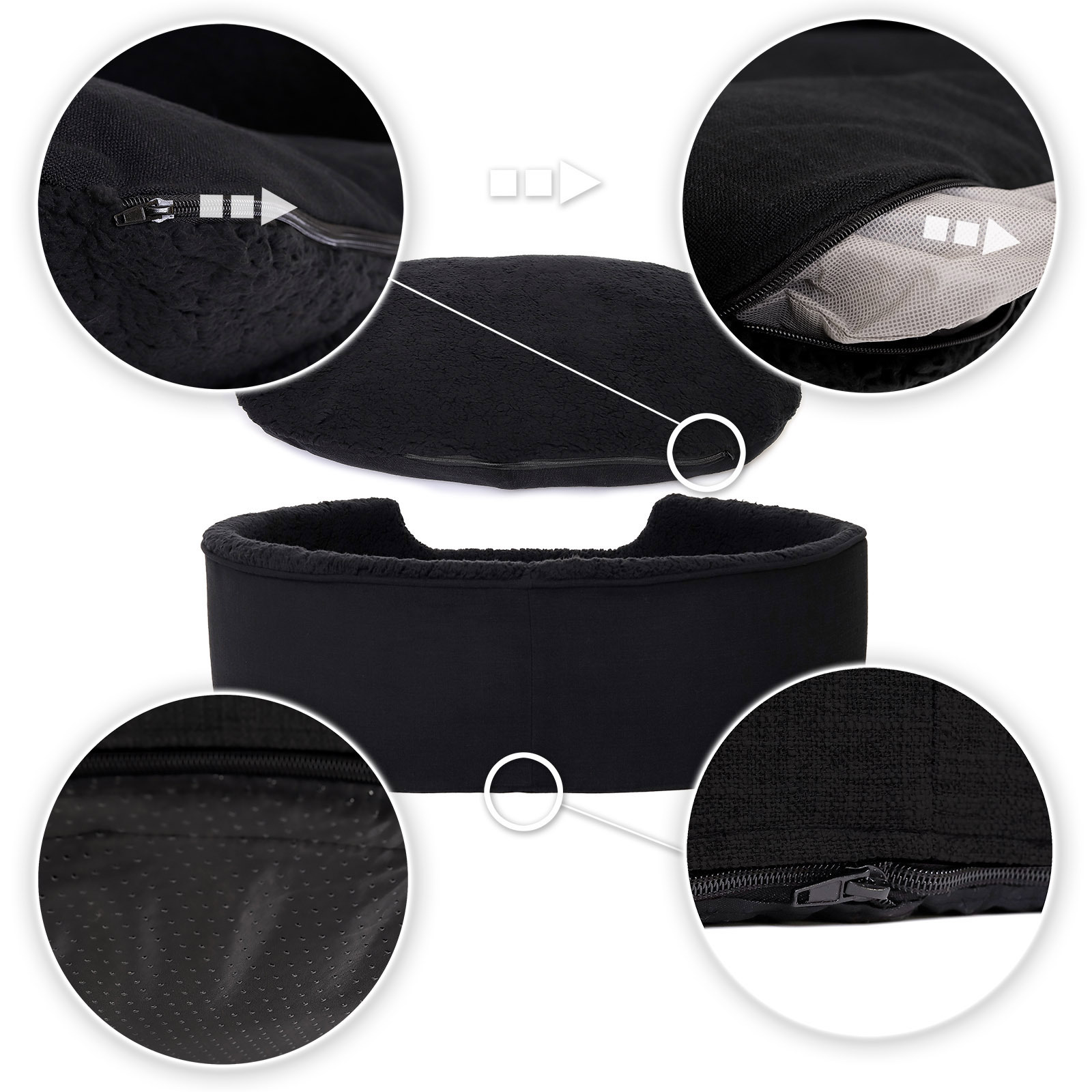 Lionto Hundebetten Lionto Hundebett mit Wendekissen schwarz L