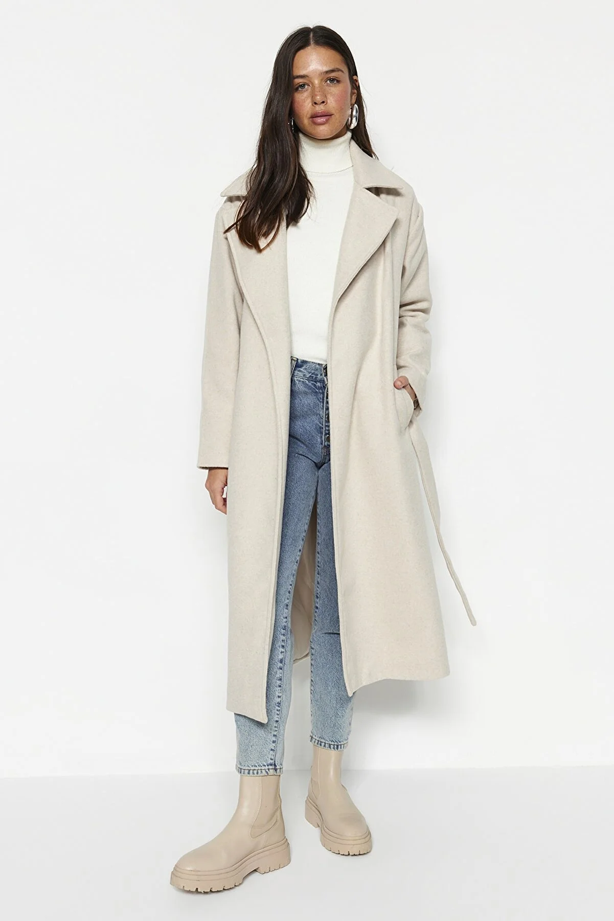 Trendyol Modest  Mantel - Beige - Basic