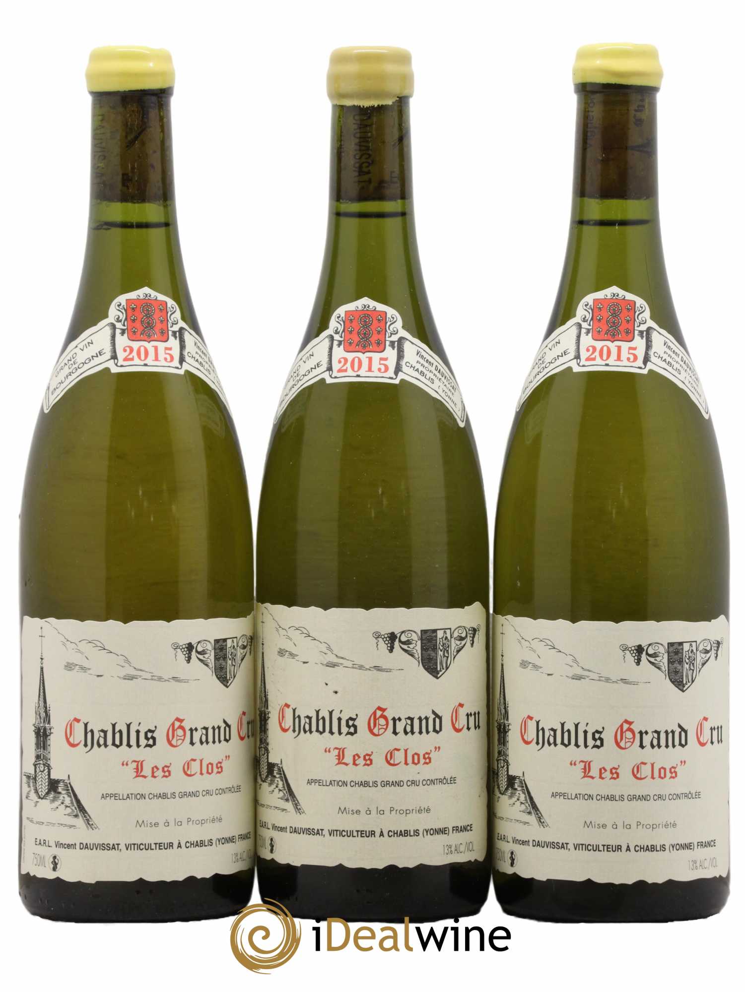 Chablis Grand Cru Les Clos Vincent Dauvissat (Domaine)  2015 - Lot de 3 Bouteilles