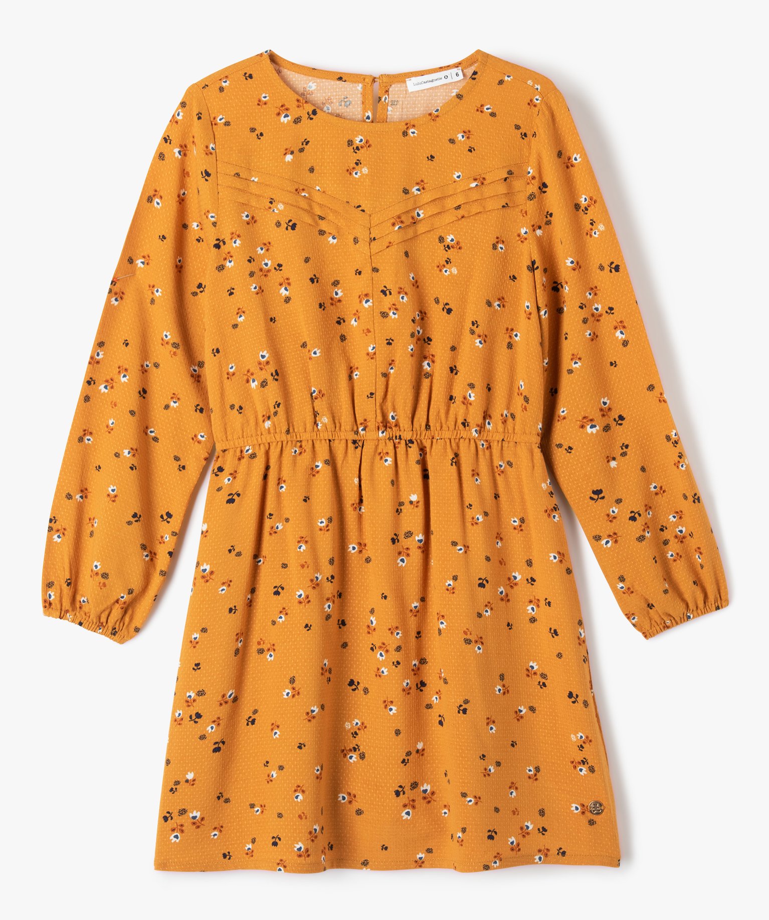 Robe fluide à manches longues fille - LuluCastagnette jaune | GEMO