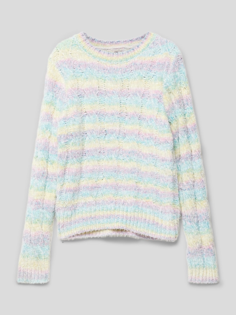 Strickpullover mit Streifenmuster Modell 'JOLIE' in mint