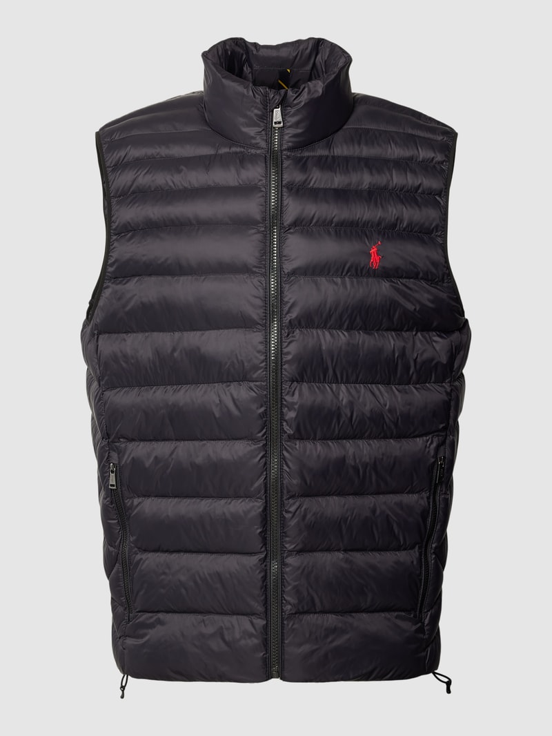 Steppweste mit Label-Stitching Modell 'TERRA' in schwarz