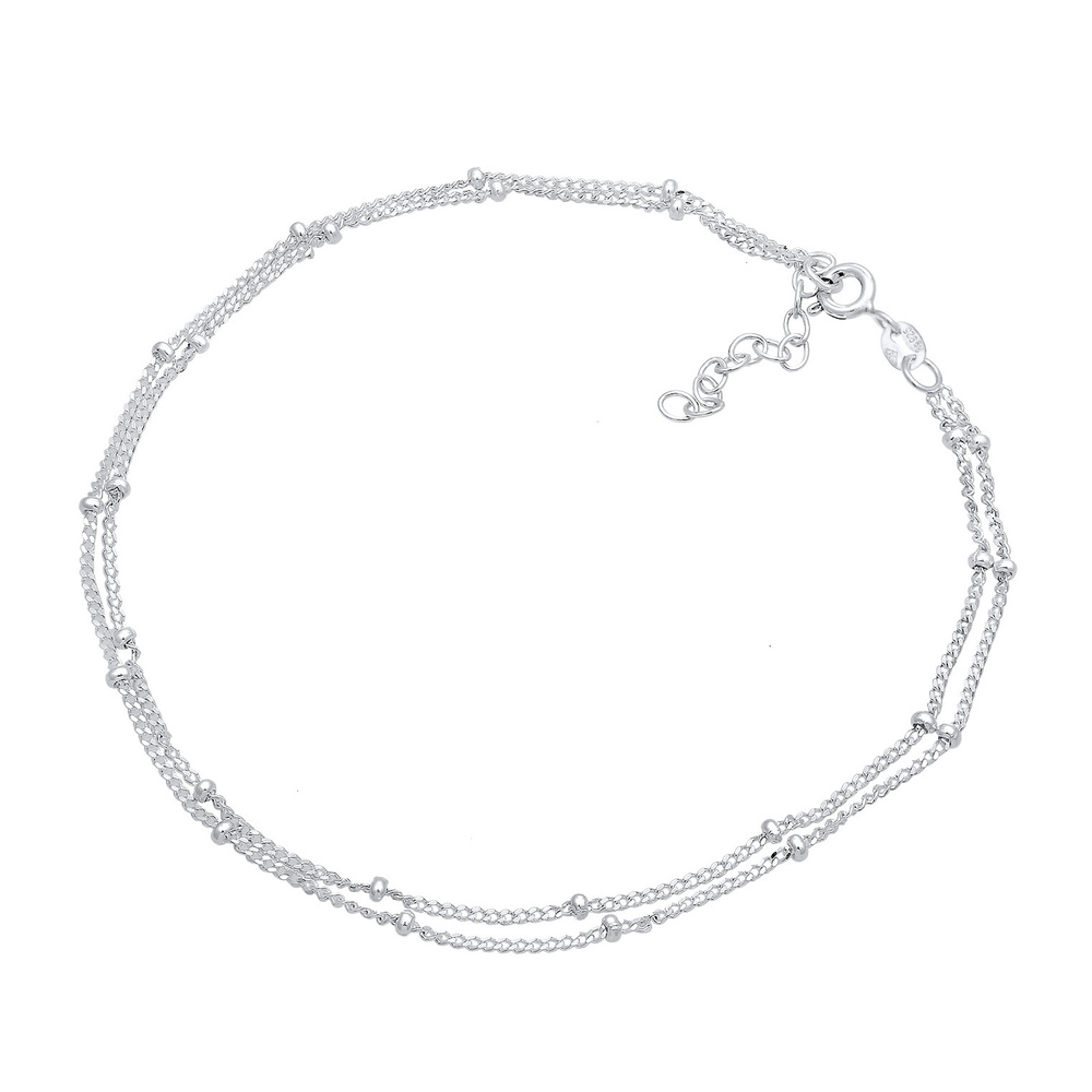 Elli Elli Bracelet de Cheville Femmes Boule Intemporelle Basique en Argent Sterling 92 Bijoux