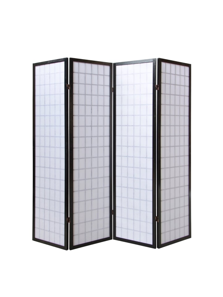 Homestyle4u 4-tlg. Paravent in Schwarz 176x175 günstig kaufen onesize