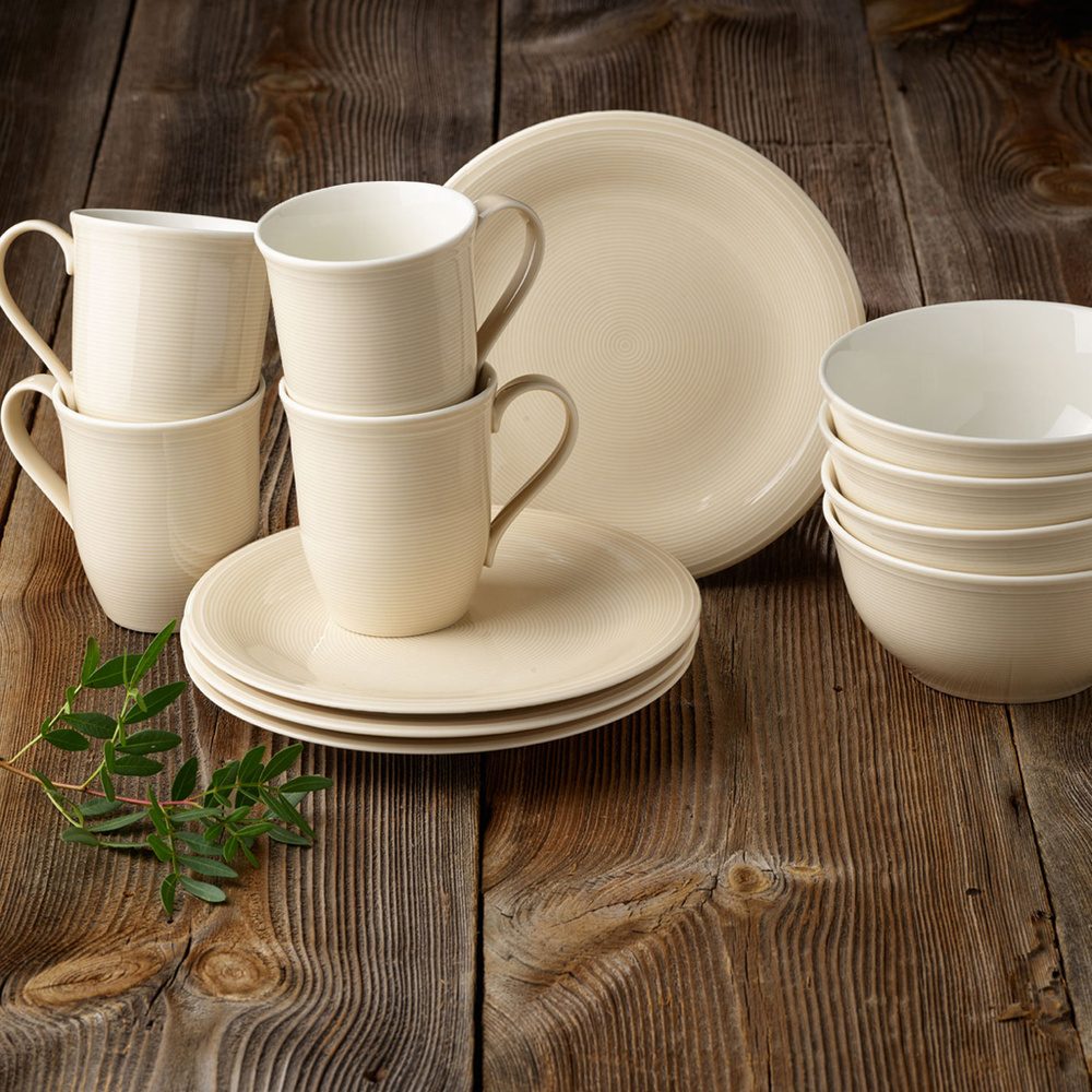 like. by Villeroy & Boch Set Petit-Dejeuner 12pcs Color Loop Sand service de vaisselle