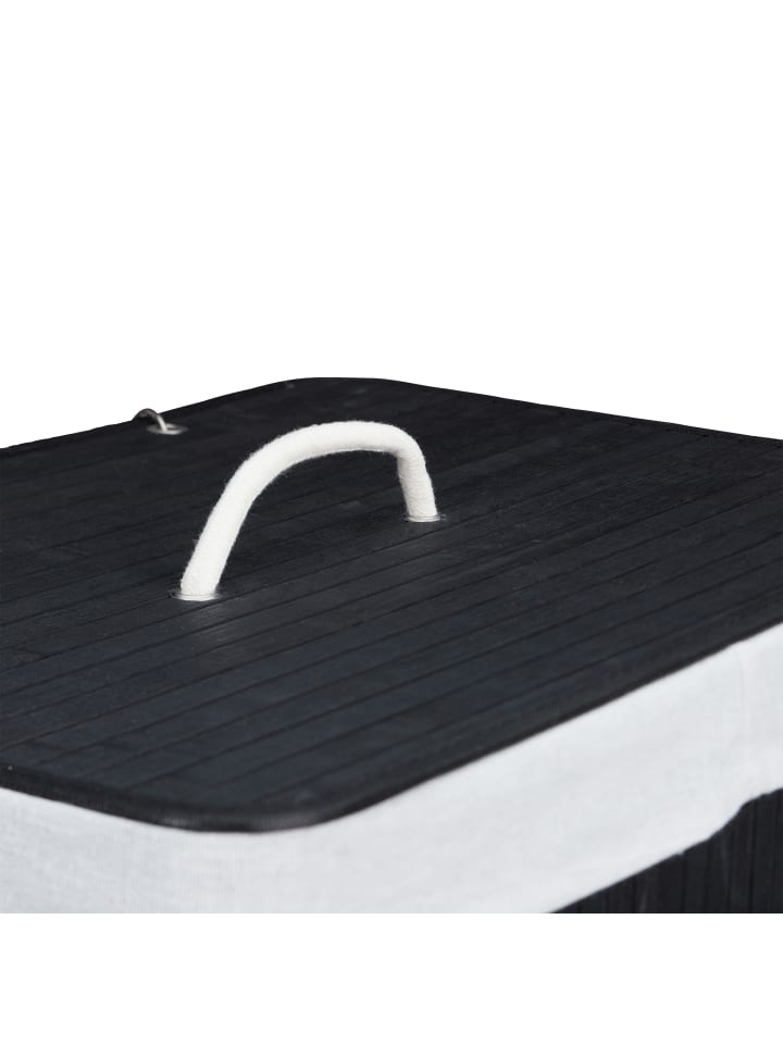 relaxdays Wäschekorb in Schwarz - (B)55 x (H)63 x (T)35 cm günstig kaufen onesize