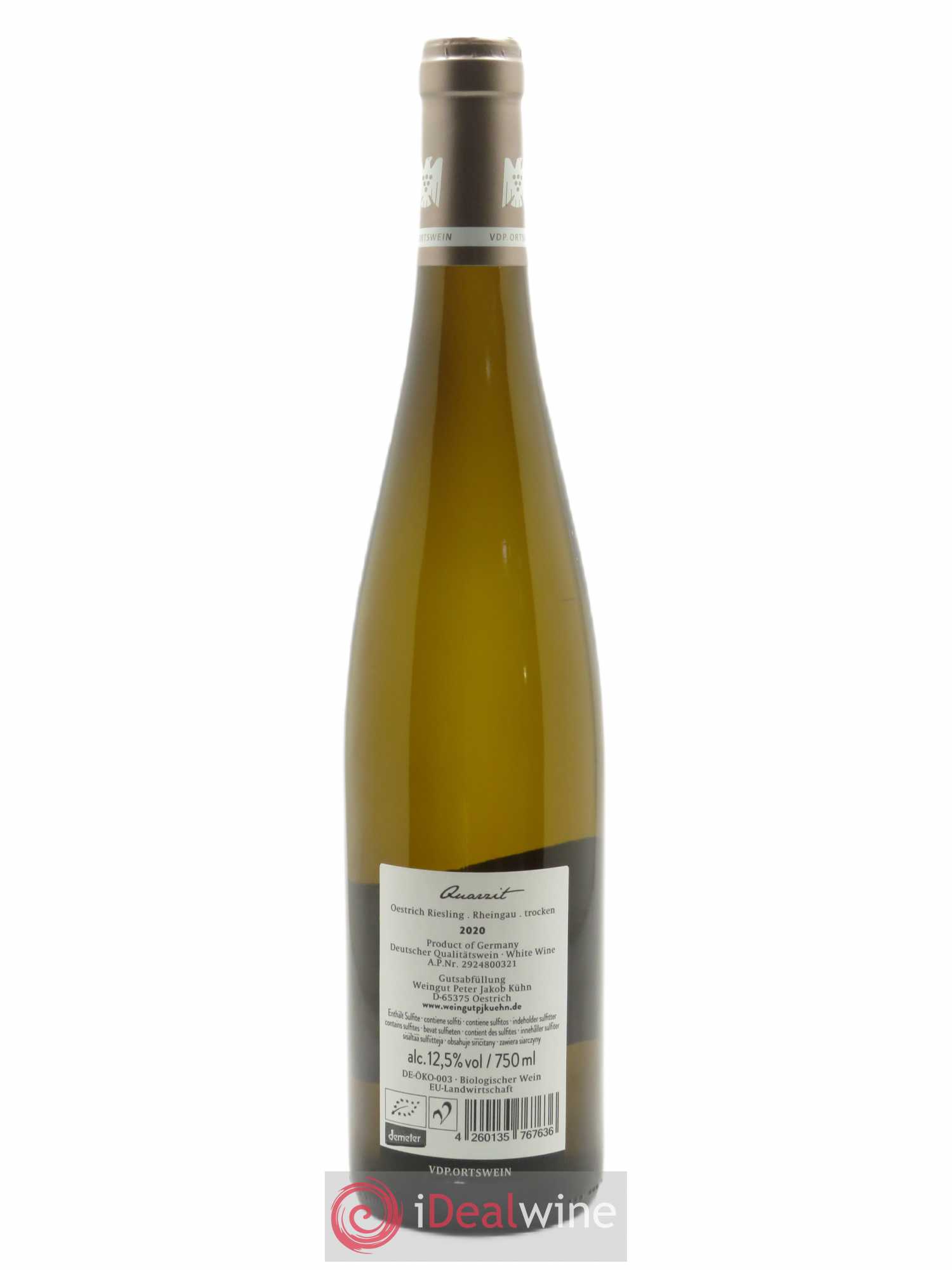 Rheingau Peter Jakob Kühn Riesling Oestricher Quarzit trocken  2020 - Lot de 1 Bouteille