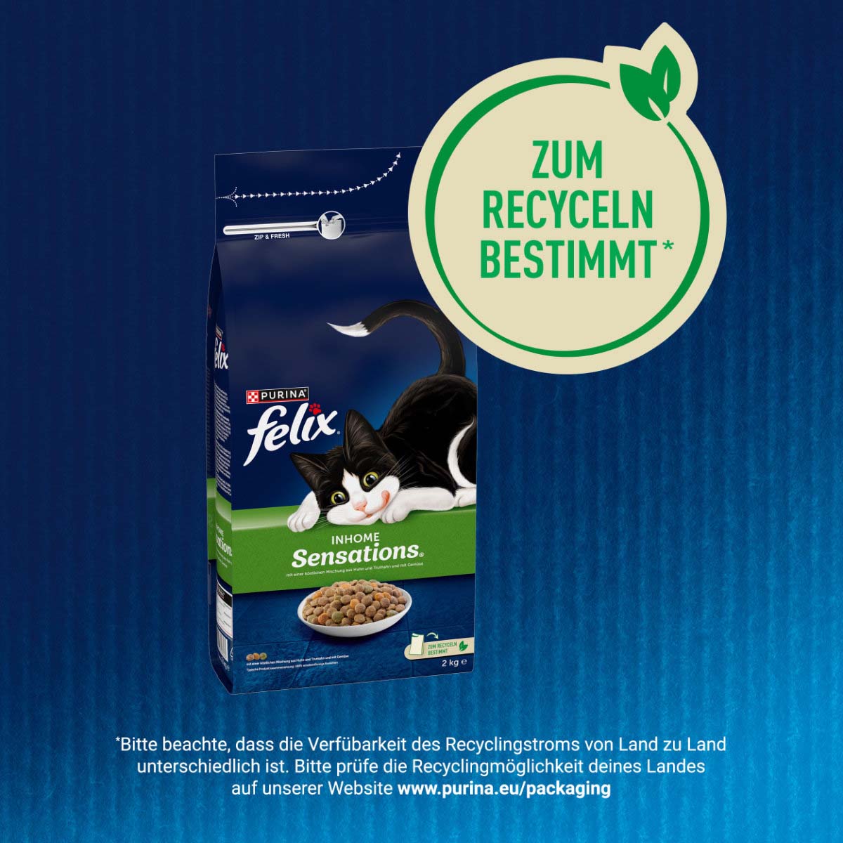 FELIX Inhome Sensations für Hauskatzen Huhn & Gemüse