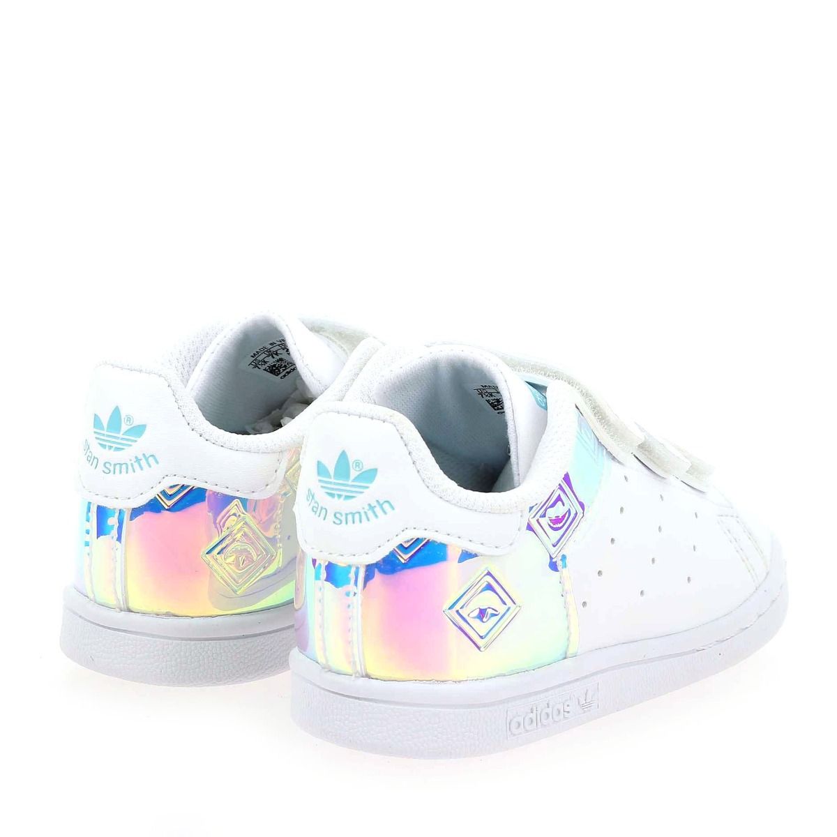 Adidas Originals  STAN SMITH METAL VELCRO CF I H21 - Blanc Multi