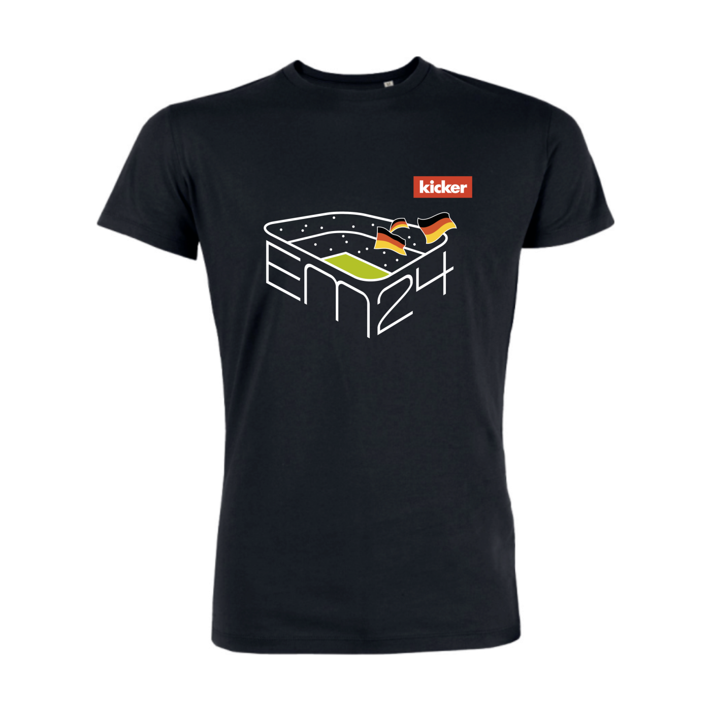 Kicker T-Shirt EM 24 Stadion Schwarz