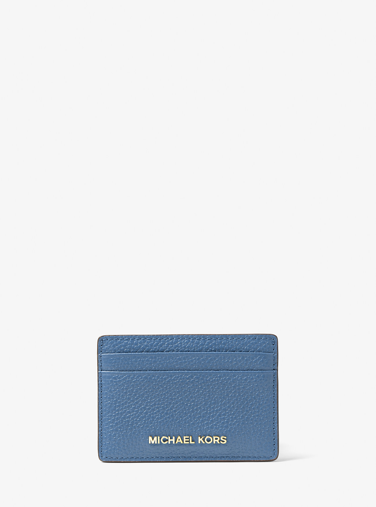 Pebbled Leather Card Case - FRENCH BLUE