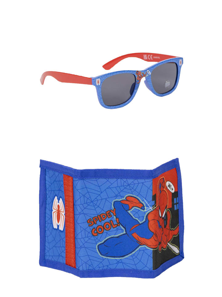 Spiderman 2 tlg. Set: Sonnenbrille mit Portemonnaie in Blau günstig kaufen onesize