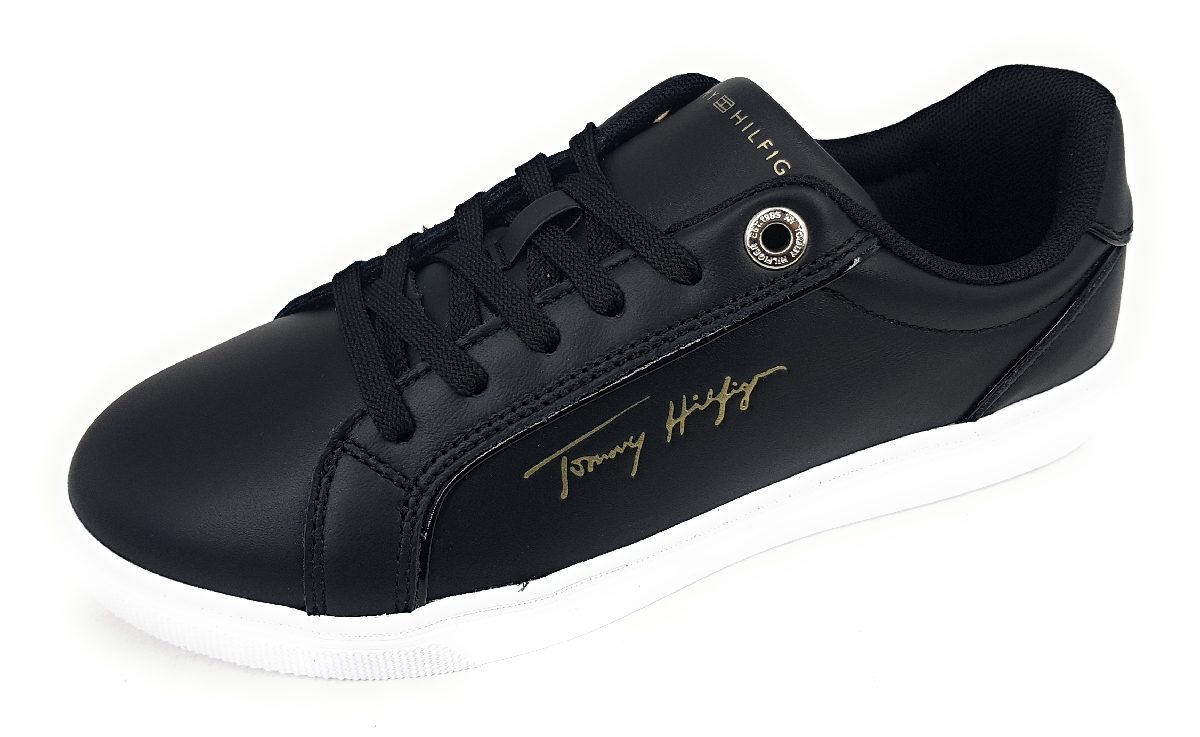 Tommy Hilfiger Signature Piping Sneaker FW0FW06870 Schwarz 0GM black/ patent