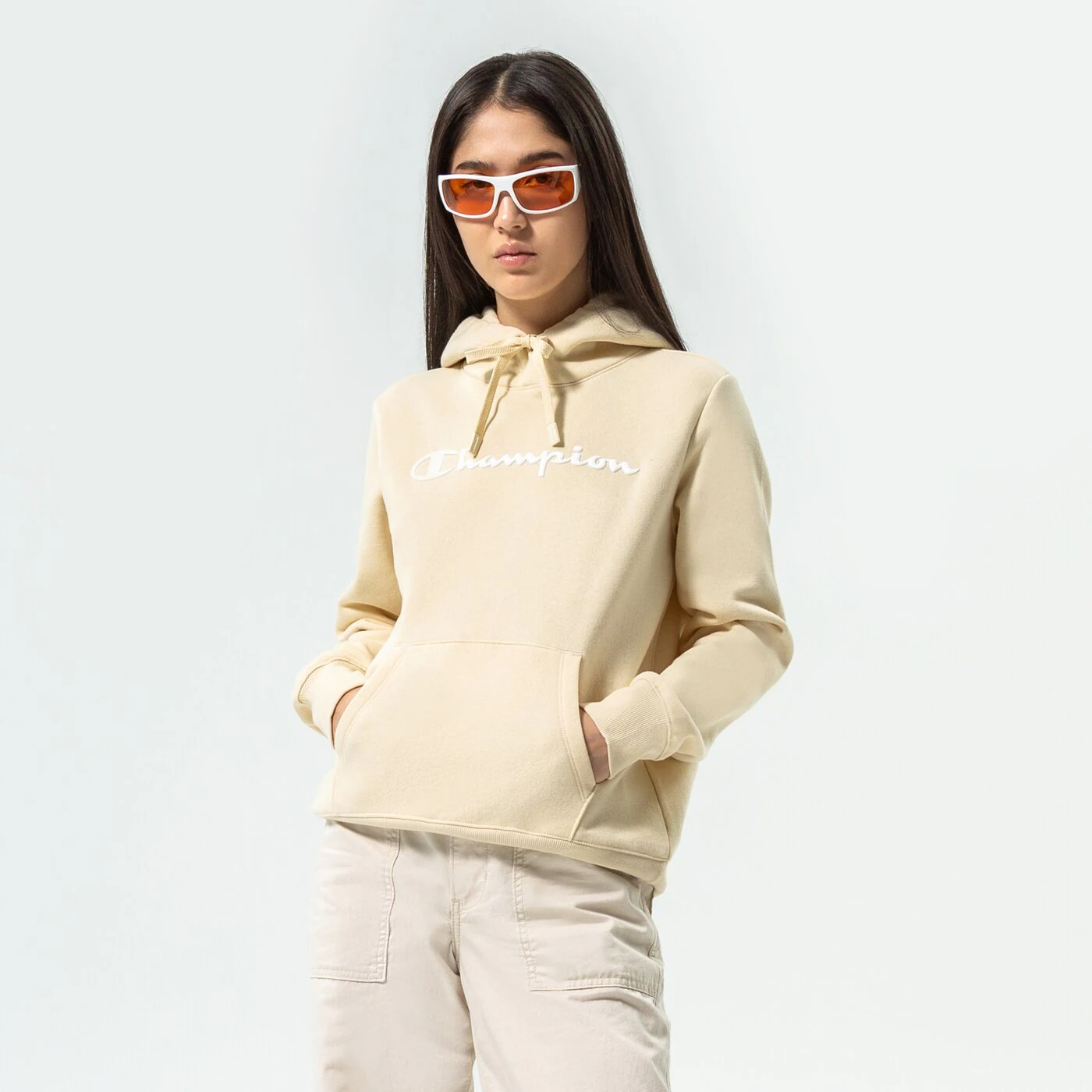 CHAMPION HOODIE HOODED SWEATSHIRT Beige