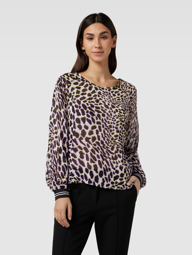 Bluse mit Animal-Print in flieder