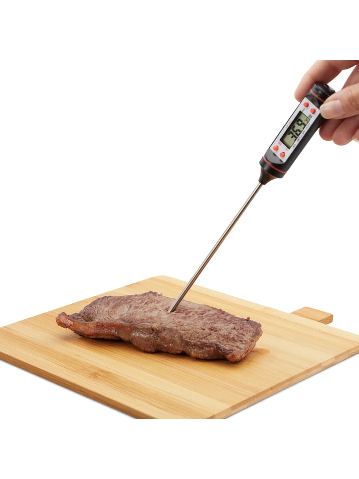 relaxdays Küchenthermometer digital in Silber/Schwarz günstig kaufen onesize