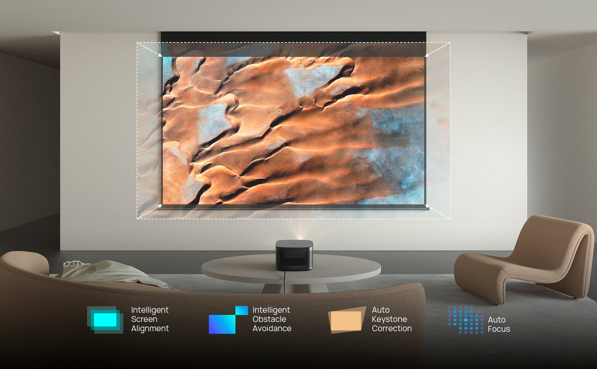 XGIMI HORIZON Pro 4K Beamer (2200 lm, 10000:1, 3840 x 2160 px, Smart Beamer, 4K, 2200 ANSI-Lumen, auto. Keystone)