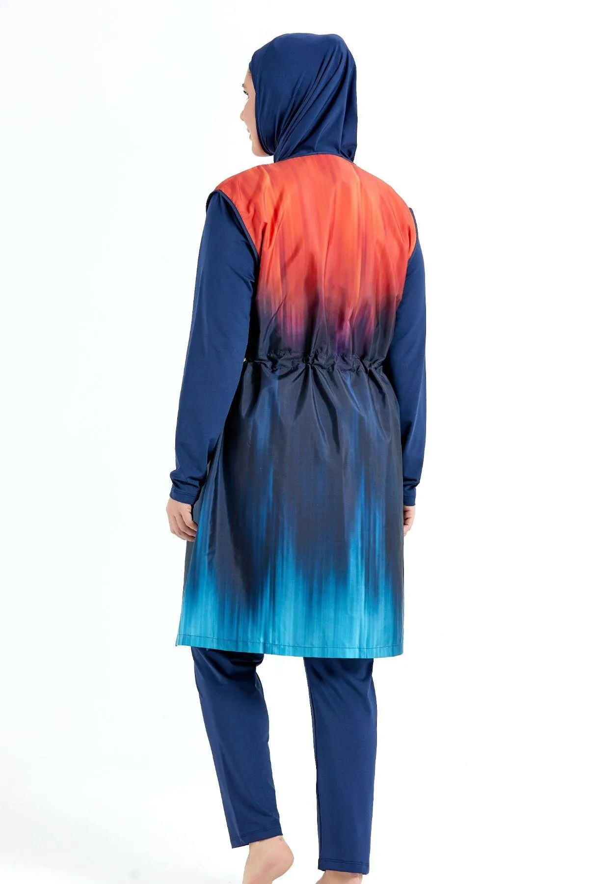 C&City  Großer, vollständig bedeckter 4-teiliger Hijab-Badeanzug C12200 Marineblau