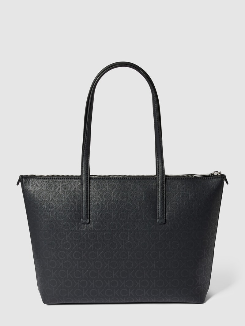 Shopper mit Allover-Logo in schwarz