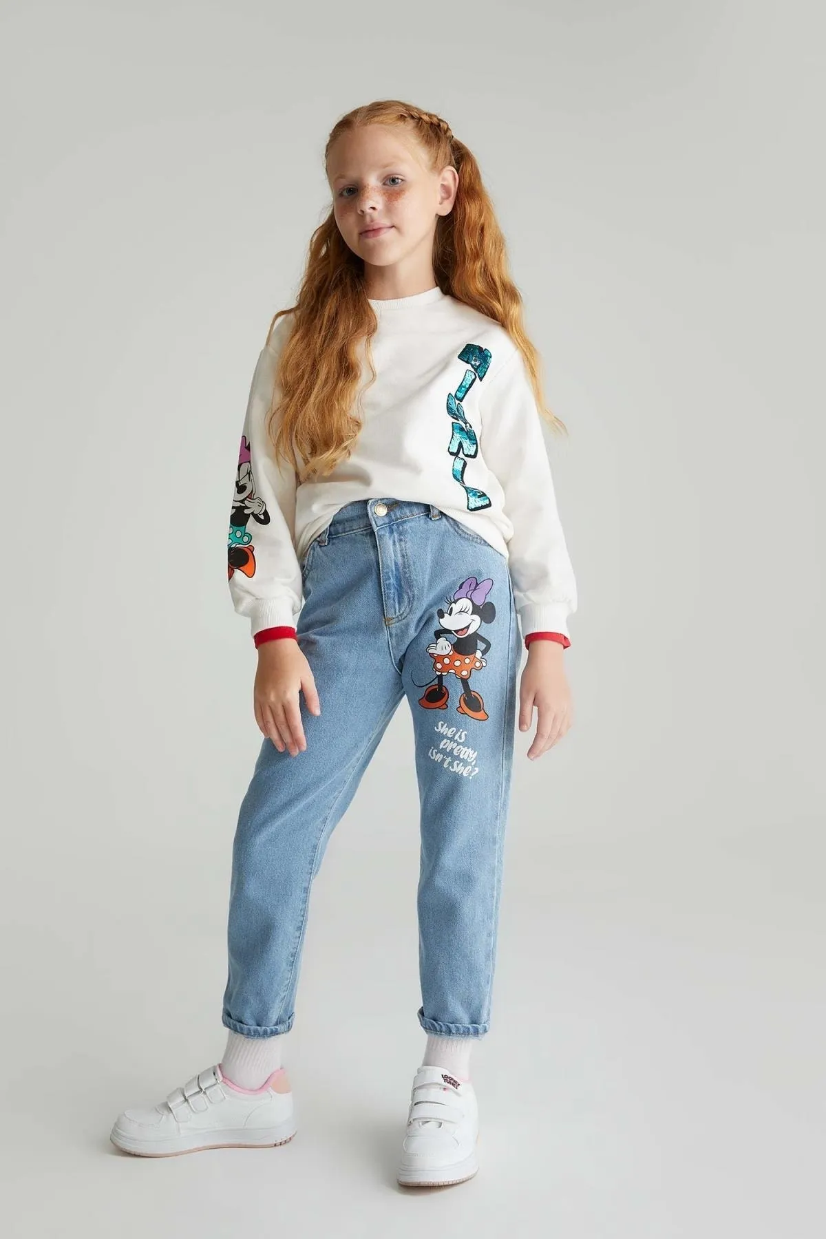 DeFacto  Disney Mickey & Minnie Mom Fit Jeanshose für Mädchen