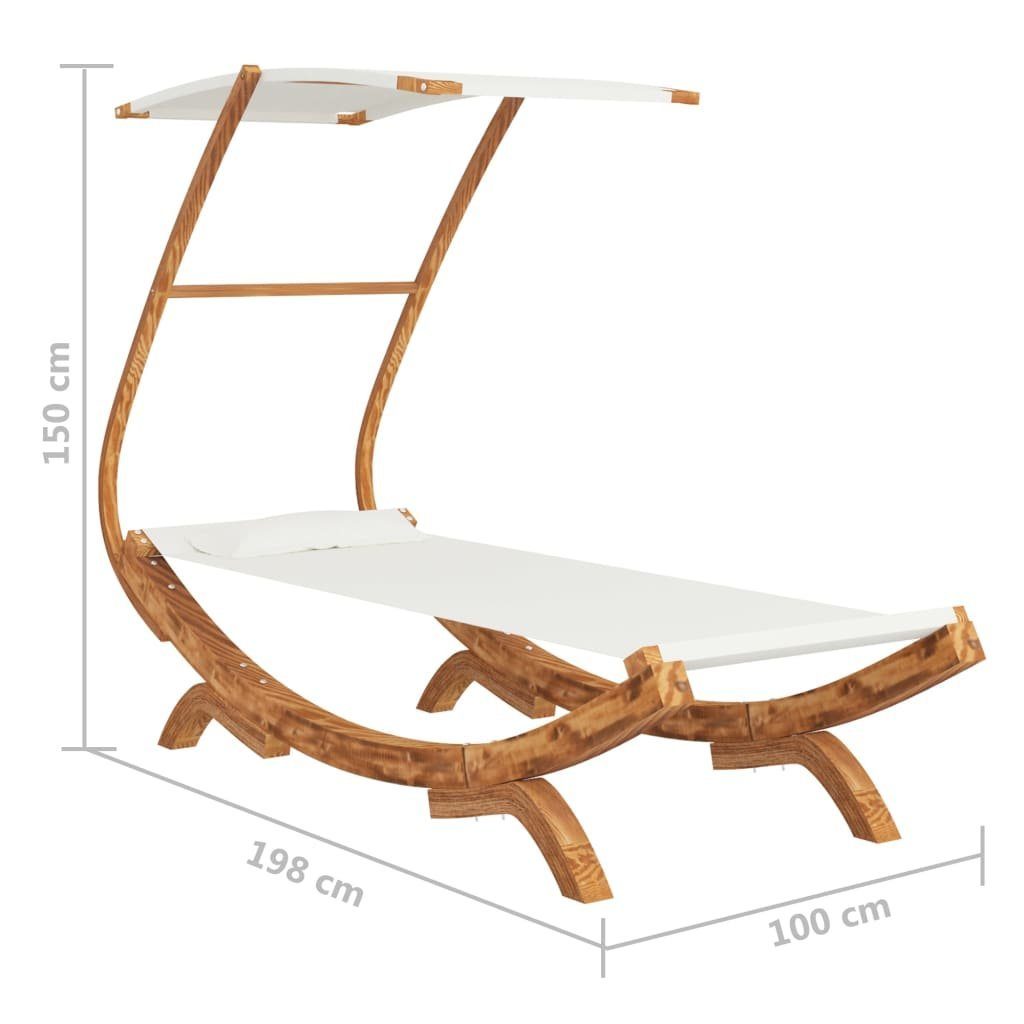 vidaXL Hängematte Hängematte mit Dach 100x198x150 cm Bugholz Massiv Creme