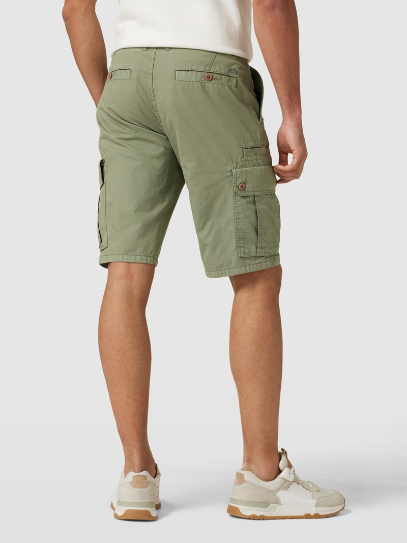 Bermudas aus Baumwolle mit Eingrifftaschen in olivgrün