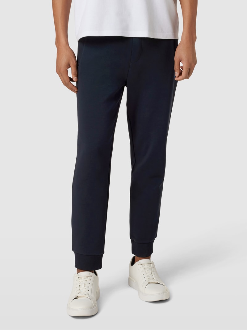 Sweatpants mit Label-Stitching Modell 'Hadiko' in dunkelblau