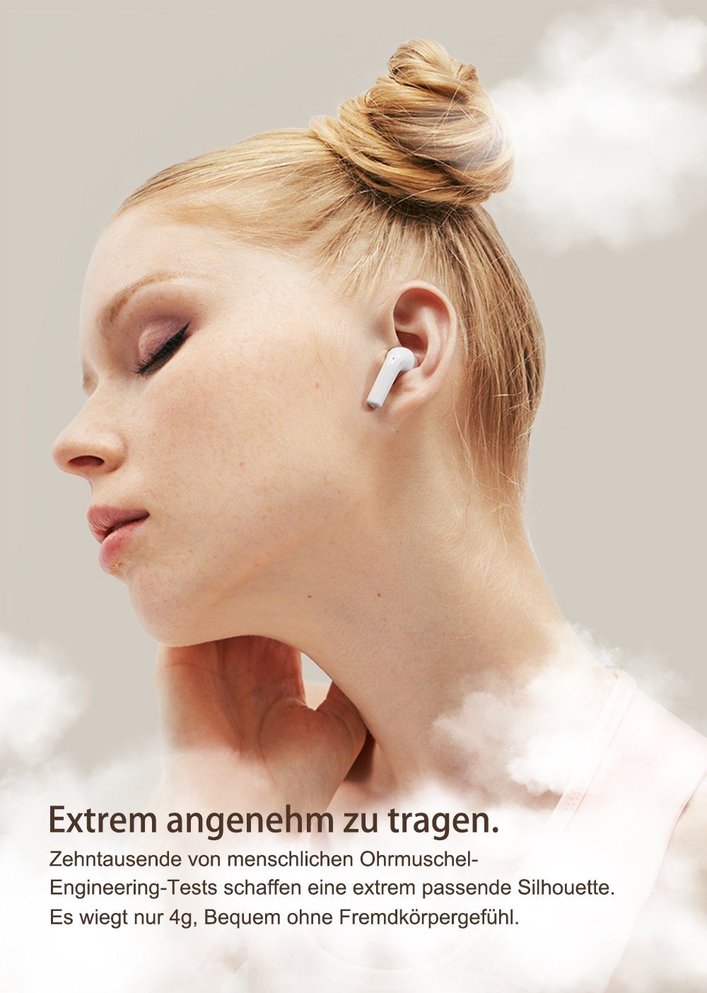 SANAG Bluetooth Kopfhörer Mit Bluetooth 5.3 Version, TWS Kopfhörer Kabellos In-Ear-Kopfhörer (Active Noise Cancelling (ANC), Dolby Atmos, True Wireless)