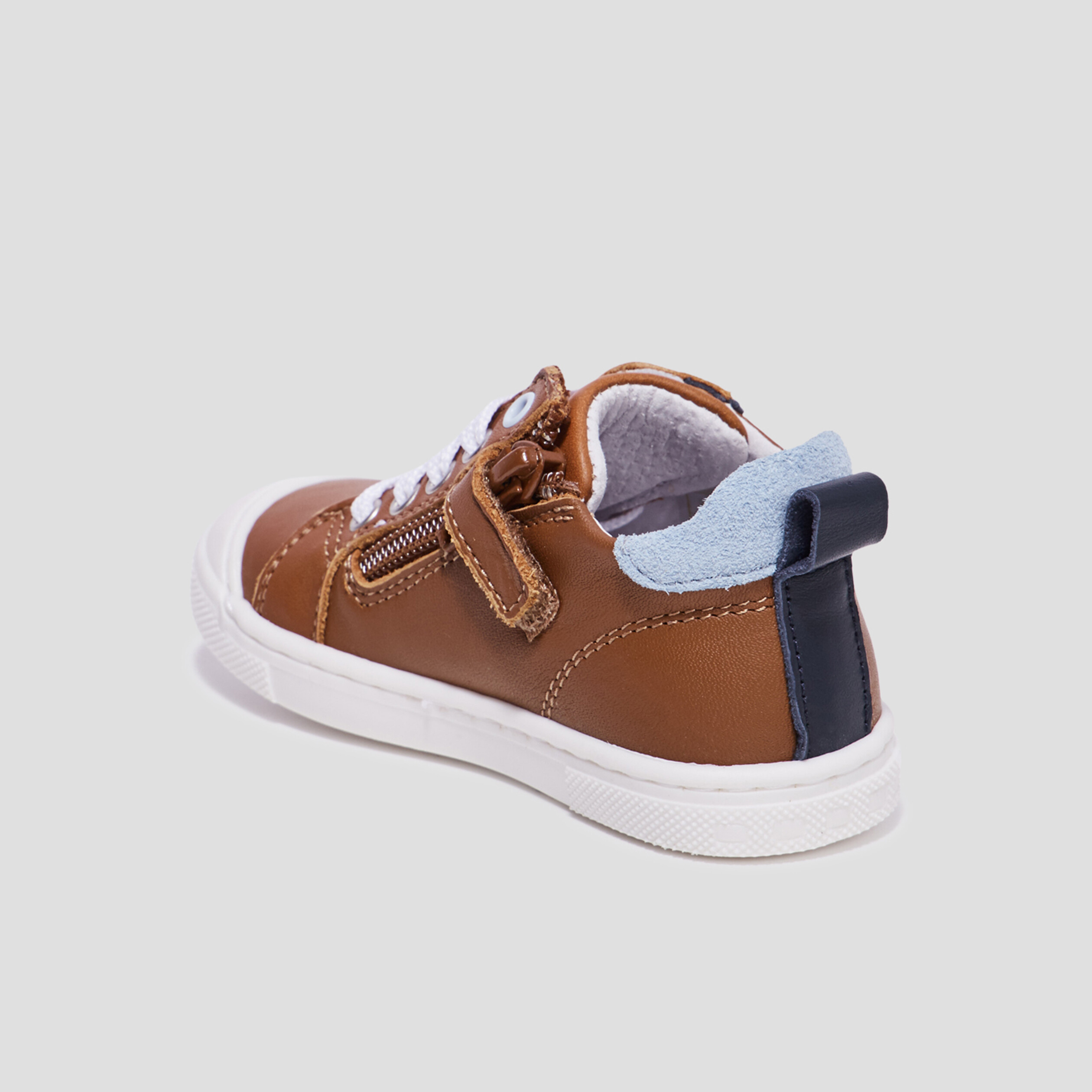 Bottillons zippés en cuir camel bébé garçon | La Halle