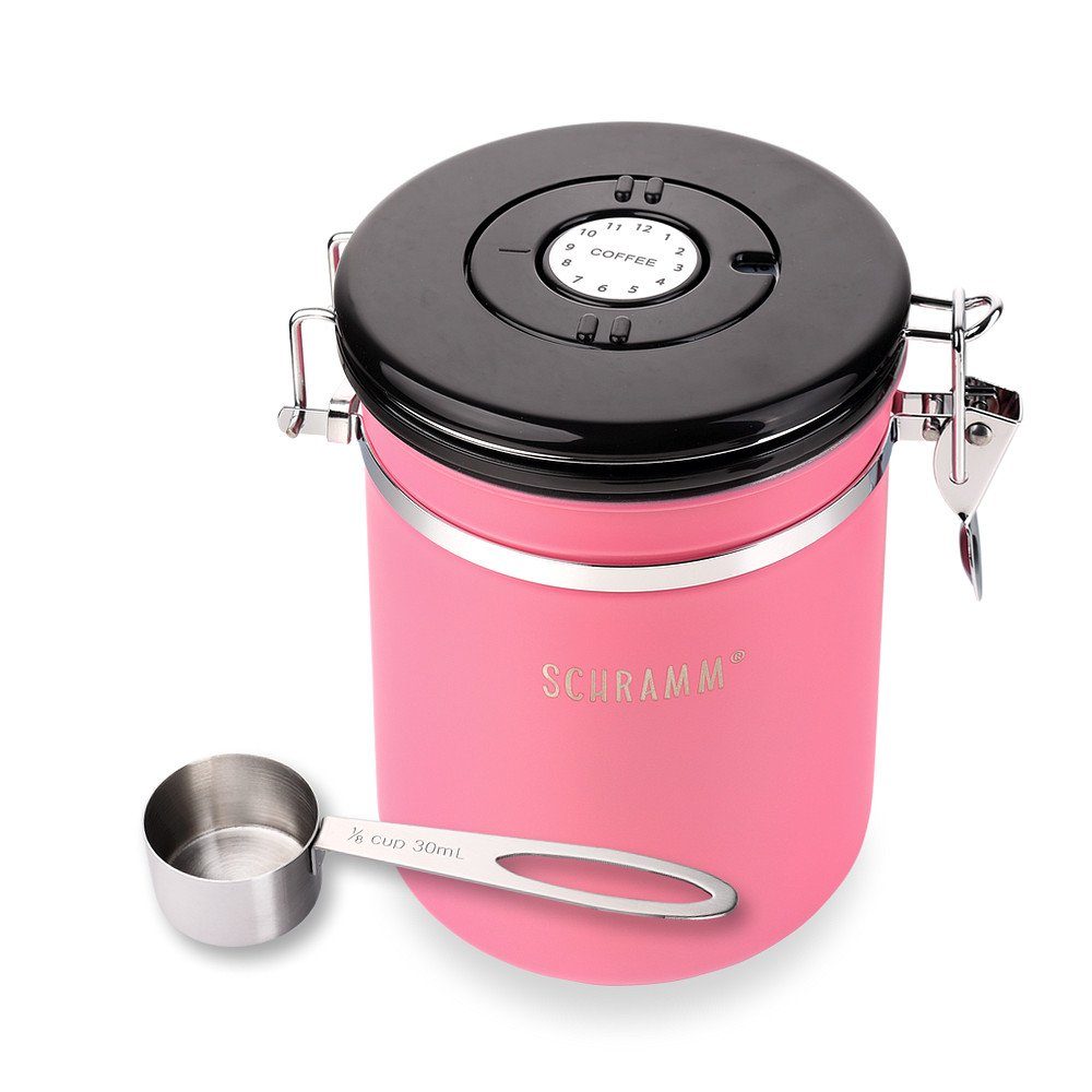 Schramm Kaffeedose Schramm® Kaffeedose 1500 ml in 10 Farben mit Dosierlöffel Höhe: 15cm Kaffeedosen Kaffeebehälter aus Edelstahl