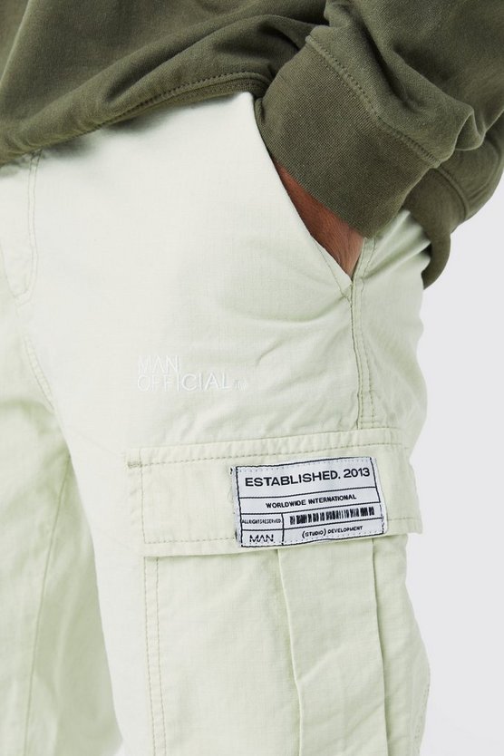 Cargo Ripstop Hose mit geradem Bein und Reißverschluss