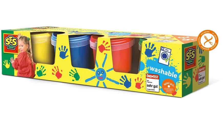 SES Creative - Fingerfarbe 4 Farben je 150ml 580 ml