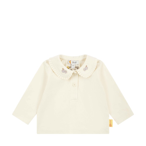 Poloshirt langarm, beige für Mädchen