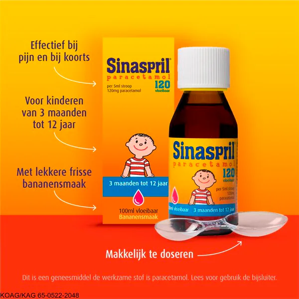 Sinaspril 120 mg nestemäinen parasetamolilääke - 100 ml