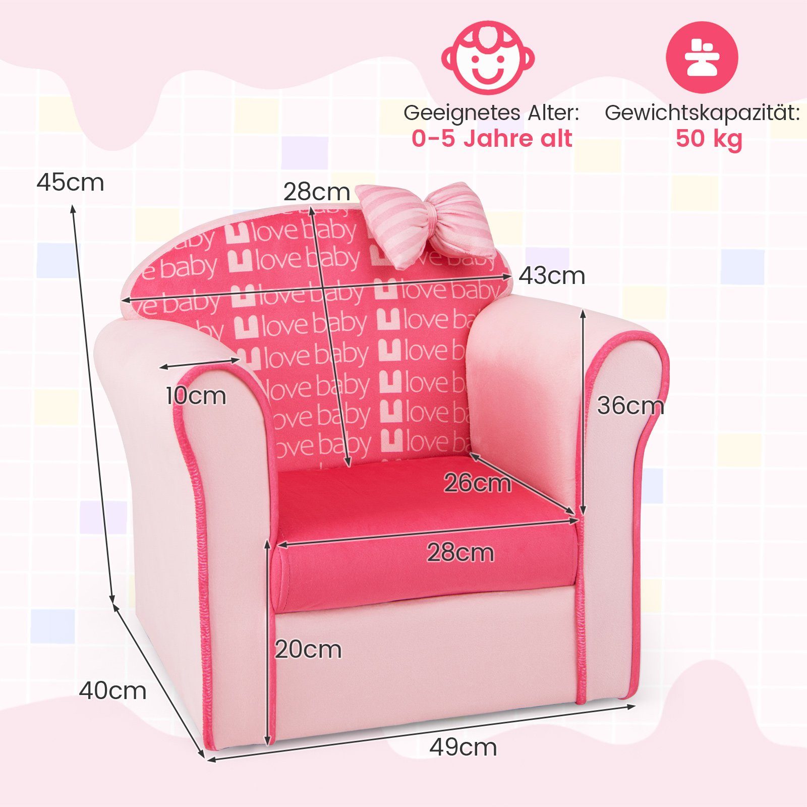 COSTWAY Kindersofa, bis 50kg