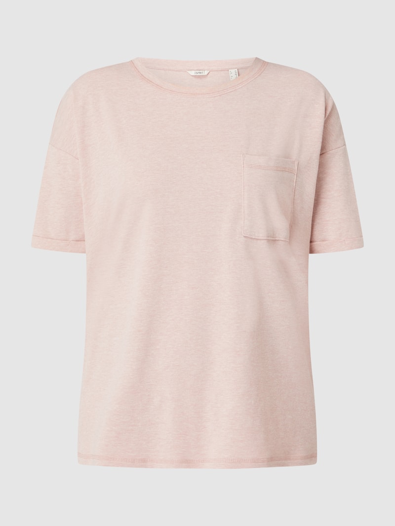Pyjama-Oberteil mit Brusttasche in rosa